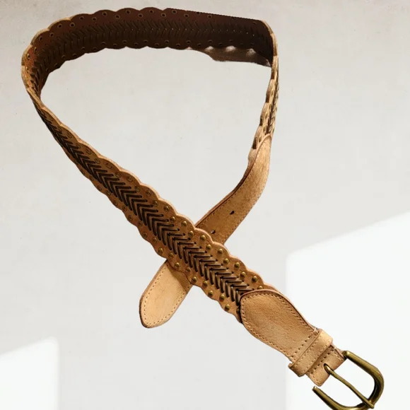 ANOTHER LINE | Vintage Tan Leather Belt Sz.M - Picture 4 of 7